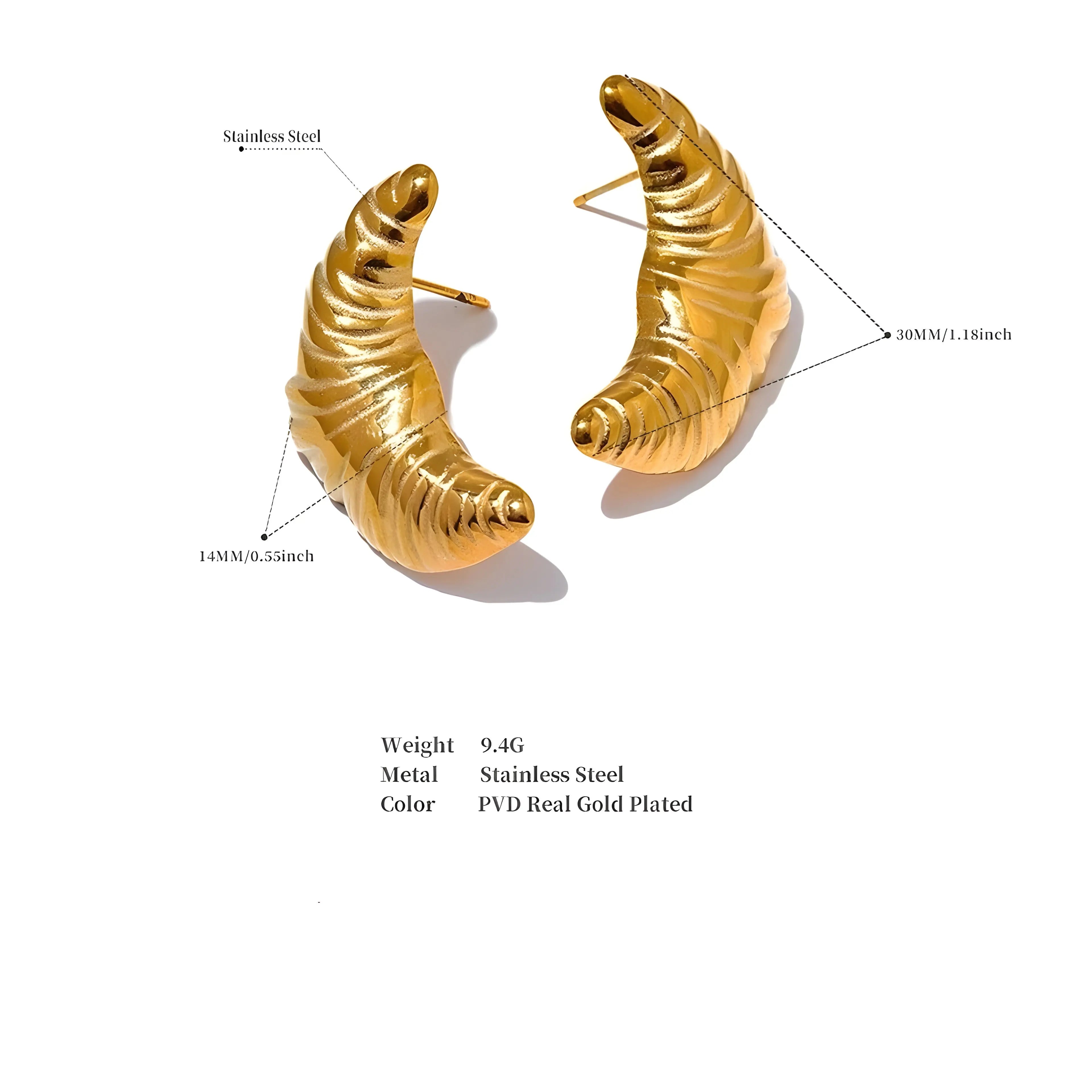 BEHI CROISSANT EARRINGS - GioielliperfettiAmz