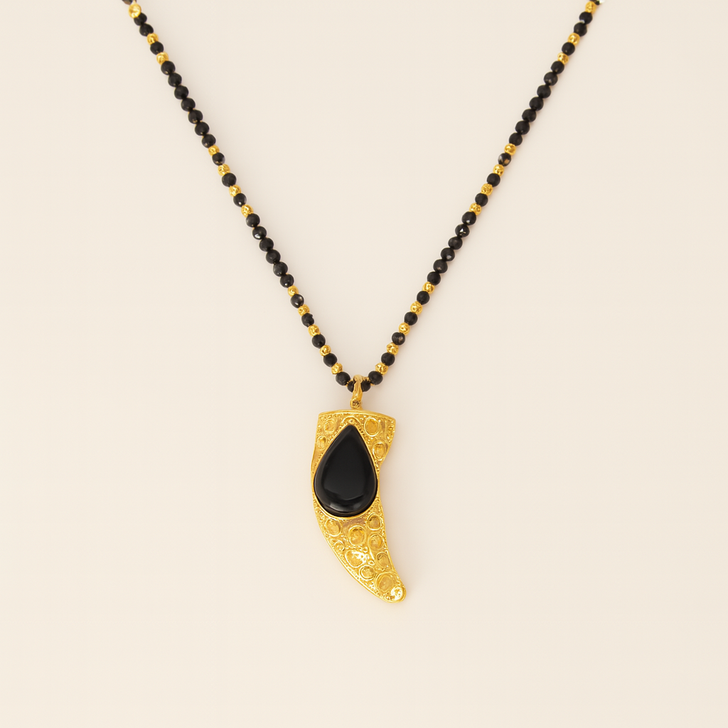 Lapis Luxe Horn Necklace PARNIN