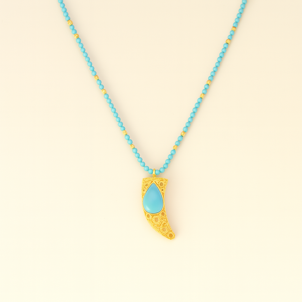 Lapis Luxe Horn Necklace PARNIN