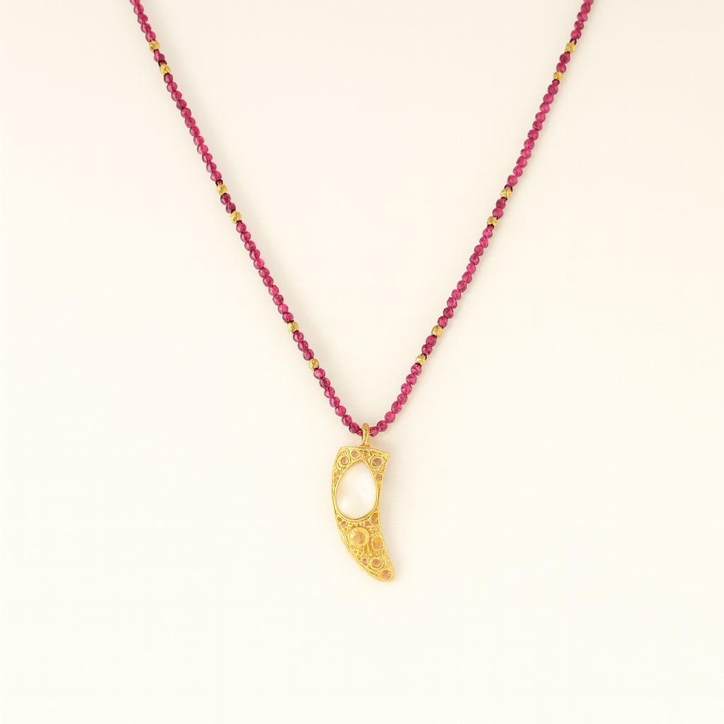 Lapis Luxe Horn Necklace PARNIN