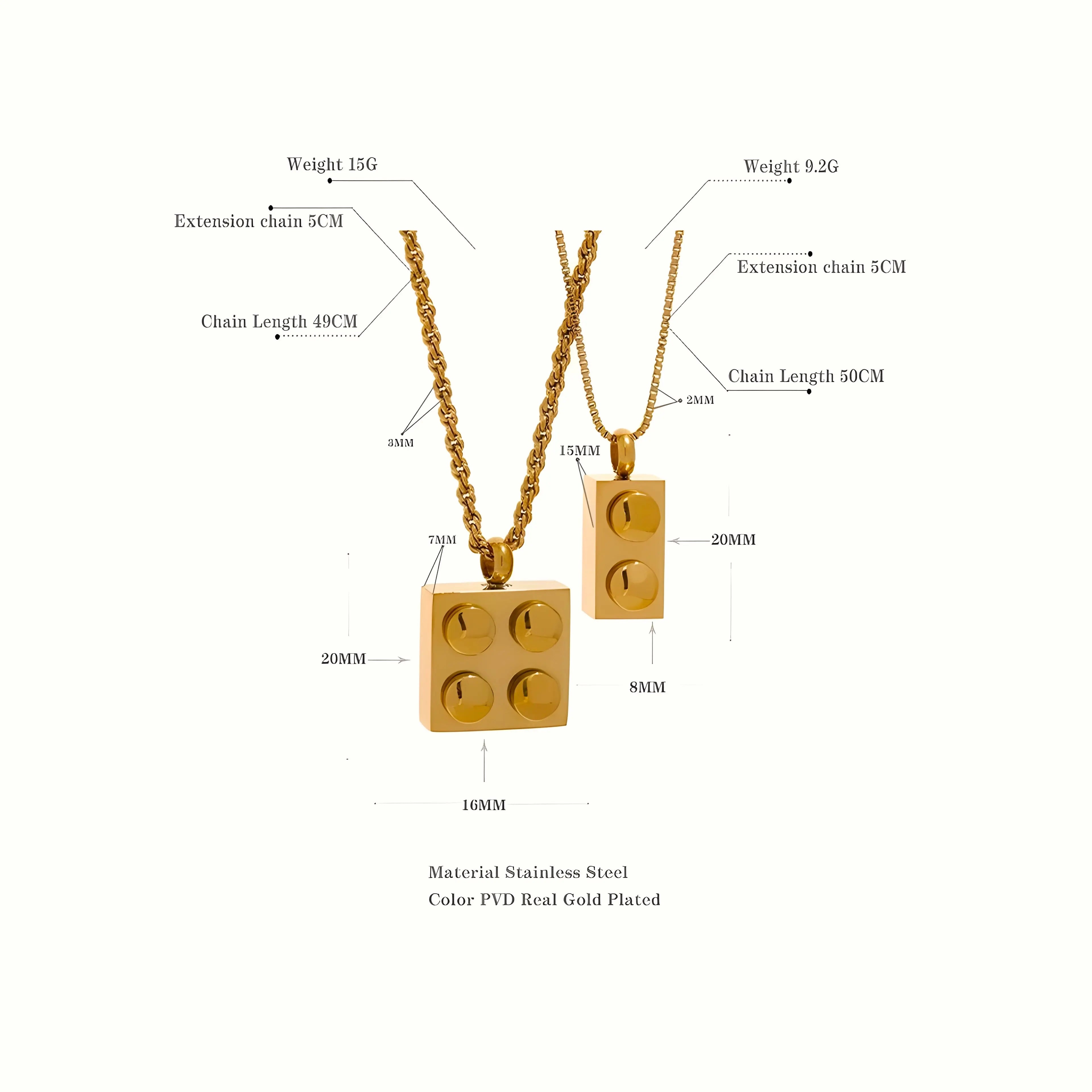 BEHI LEGO NECKLACE - GioielliperfettiAmz