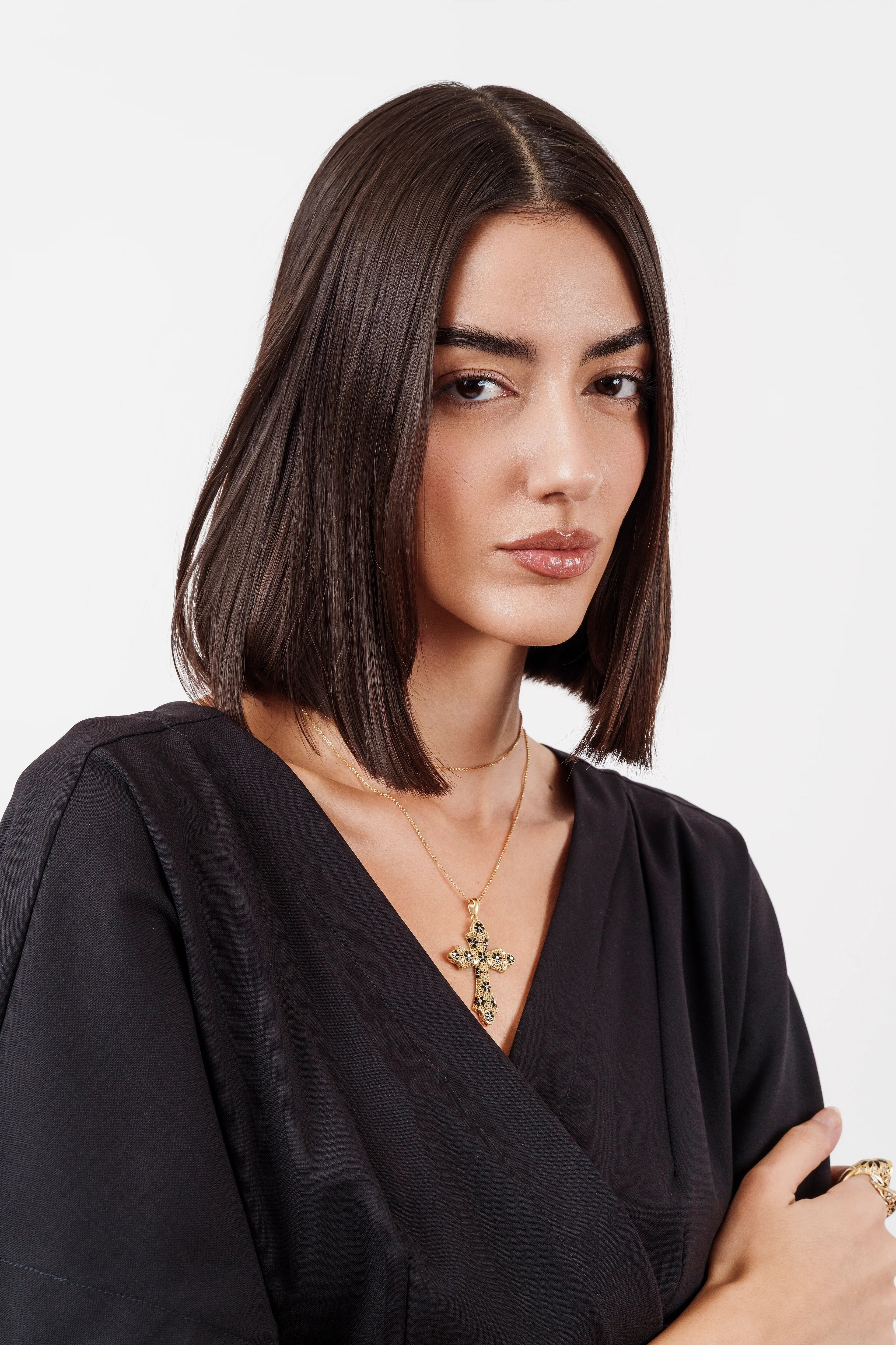 COLLANA CROSS MEDIUM IN ARGENTO MINA MINA