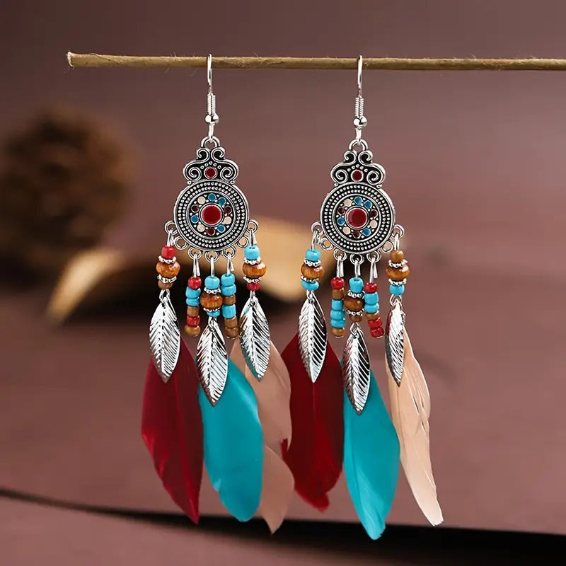 🌿 Bohemian Feather Drop Earrings PARNIN