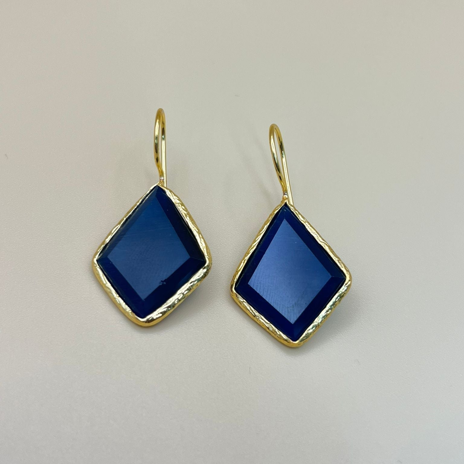 Diamond Glow – Gold-Plated Earrings with Natural Gemstone | PARNIN Fashion PARNIN