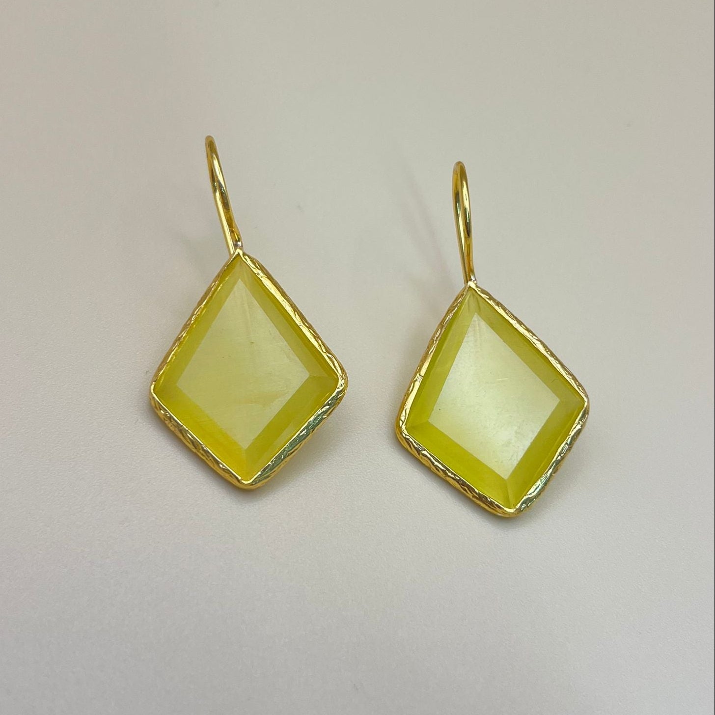 Diamond Glow – Gold-Plated Earrings with Natural Gemstone | PARNIN Fashion PARNIN