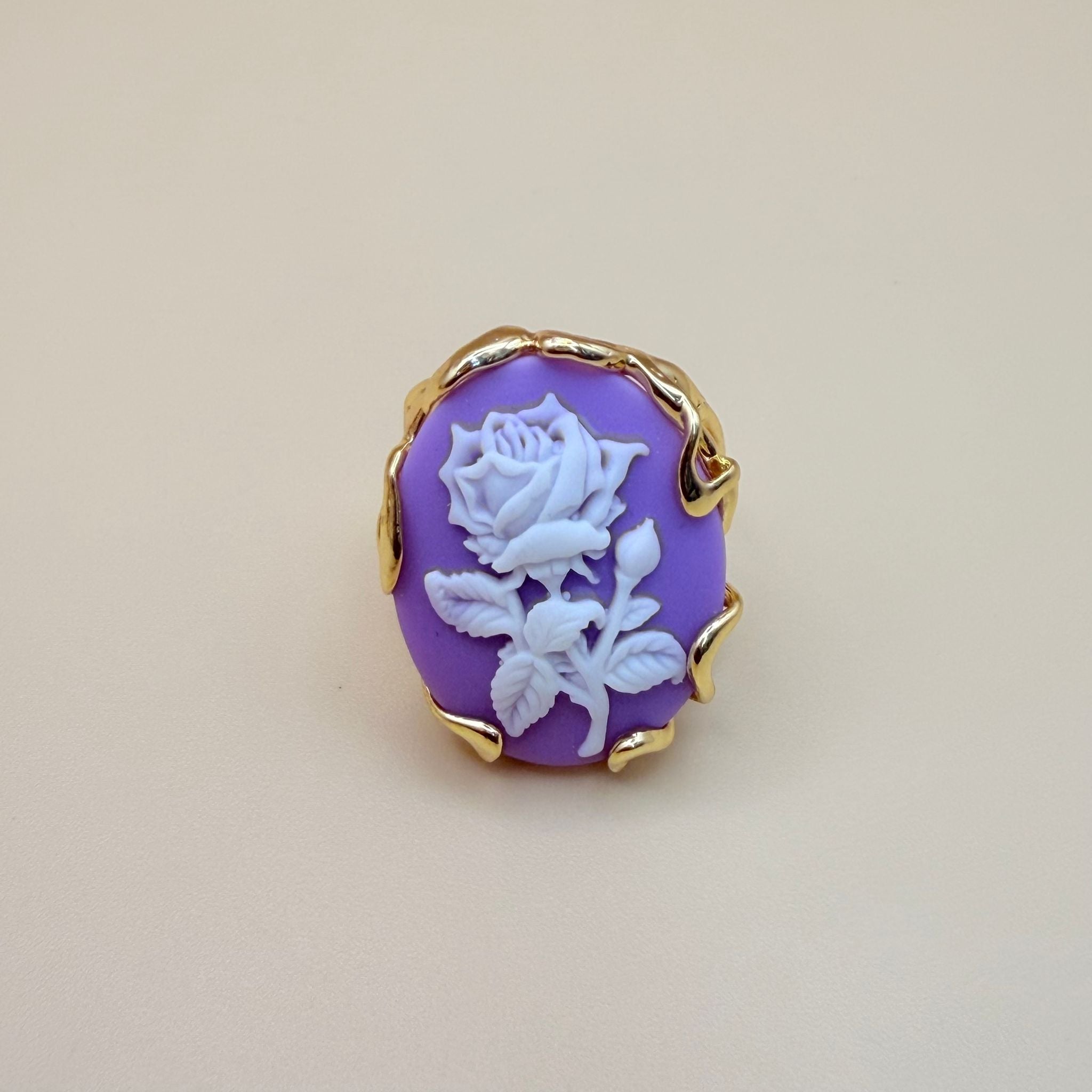 Rosa Cameo – Gold Stainless Steel Vintage Ring PARNIN