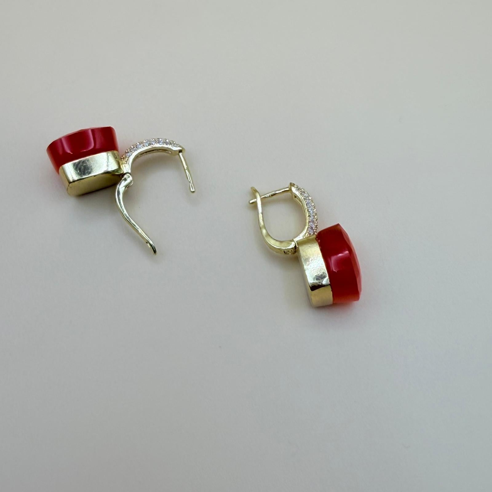 Luna Gem – Gold-Plated Cushion Earrings with Natural Stones PARNIN