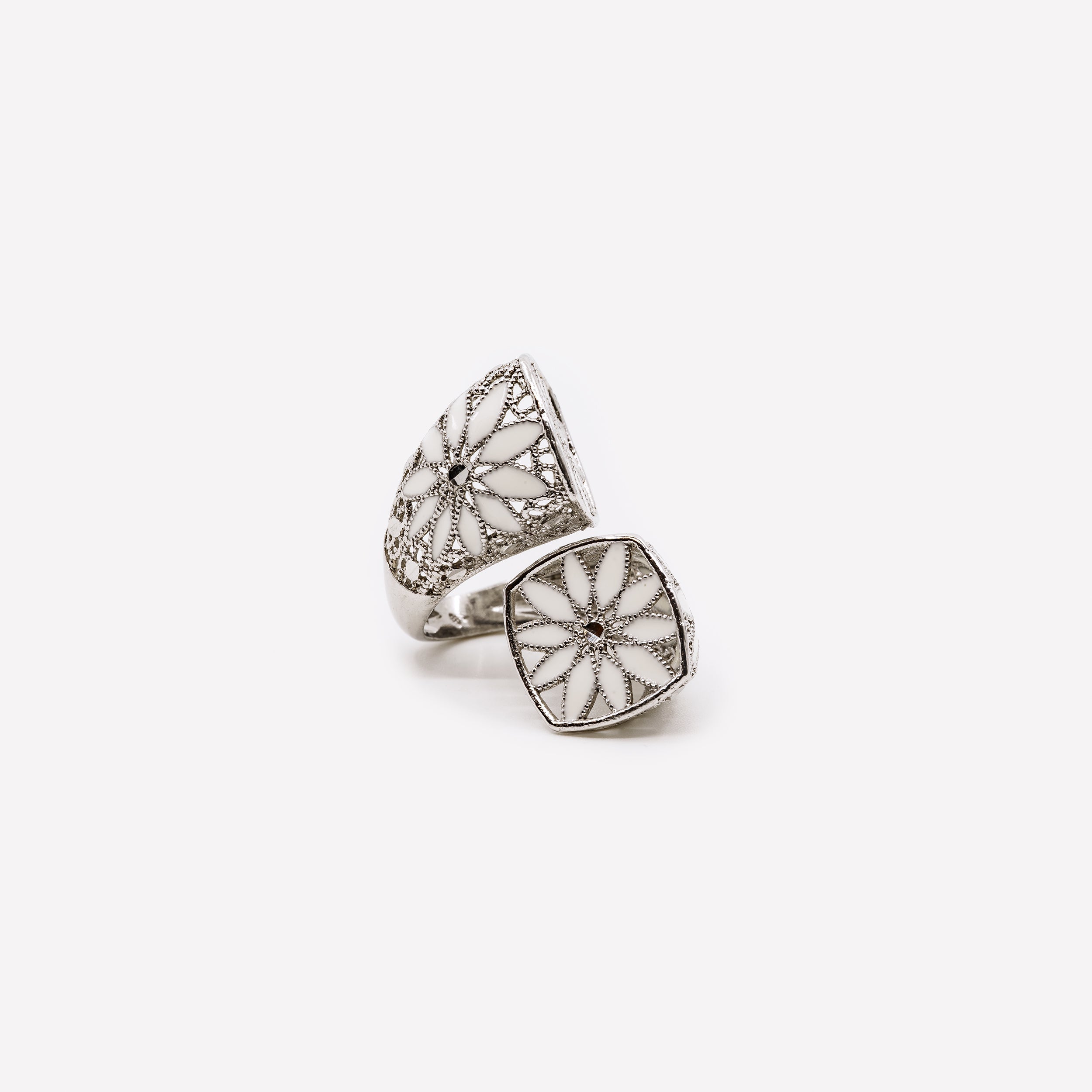 ANELLO REGOLABILE DAISY LARGE IN ARGENTO MINA MINA