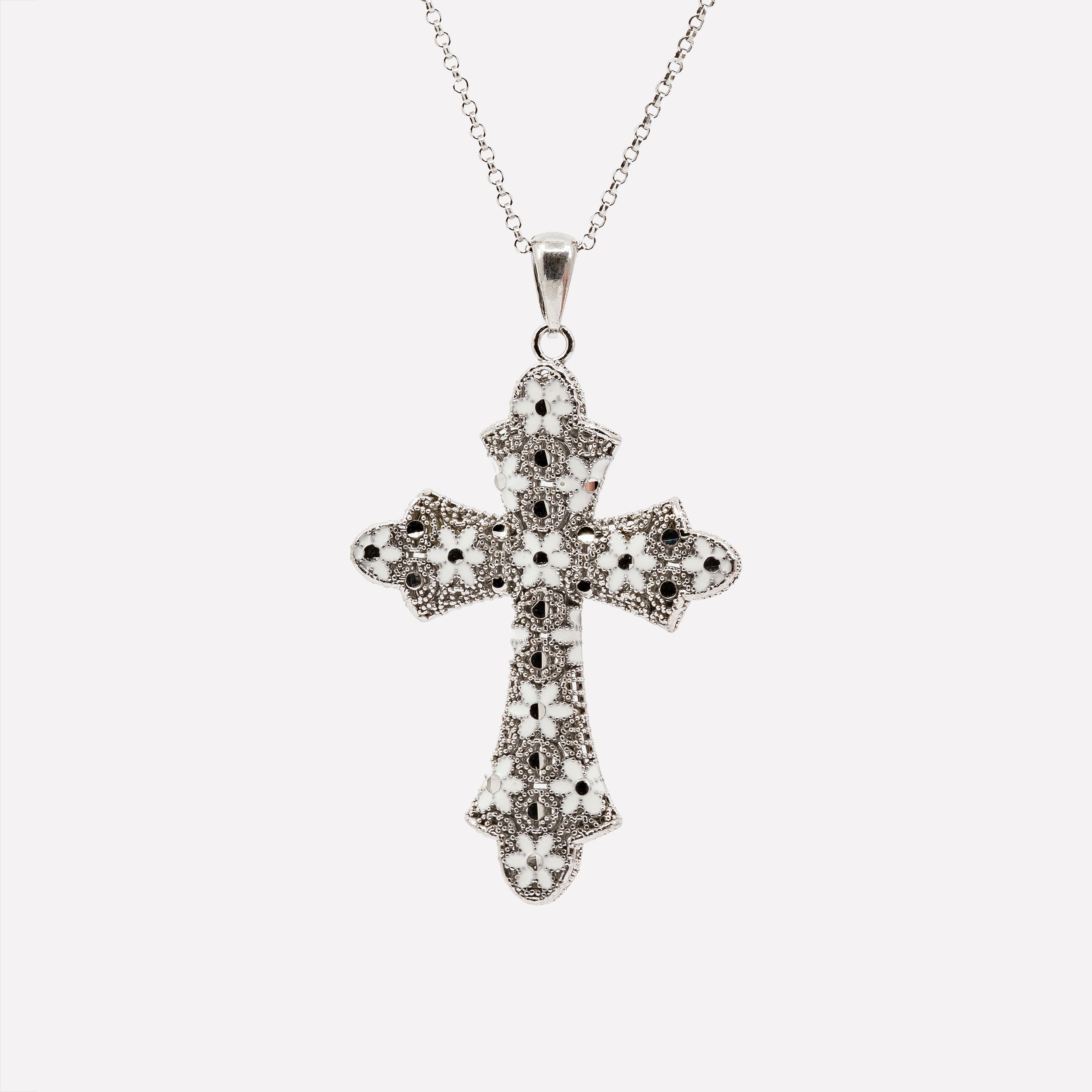 COLLANA CROSS MEDIUM IN ARGENTO MINA MINA
