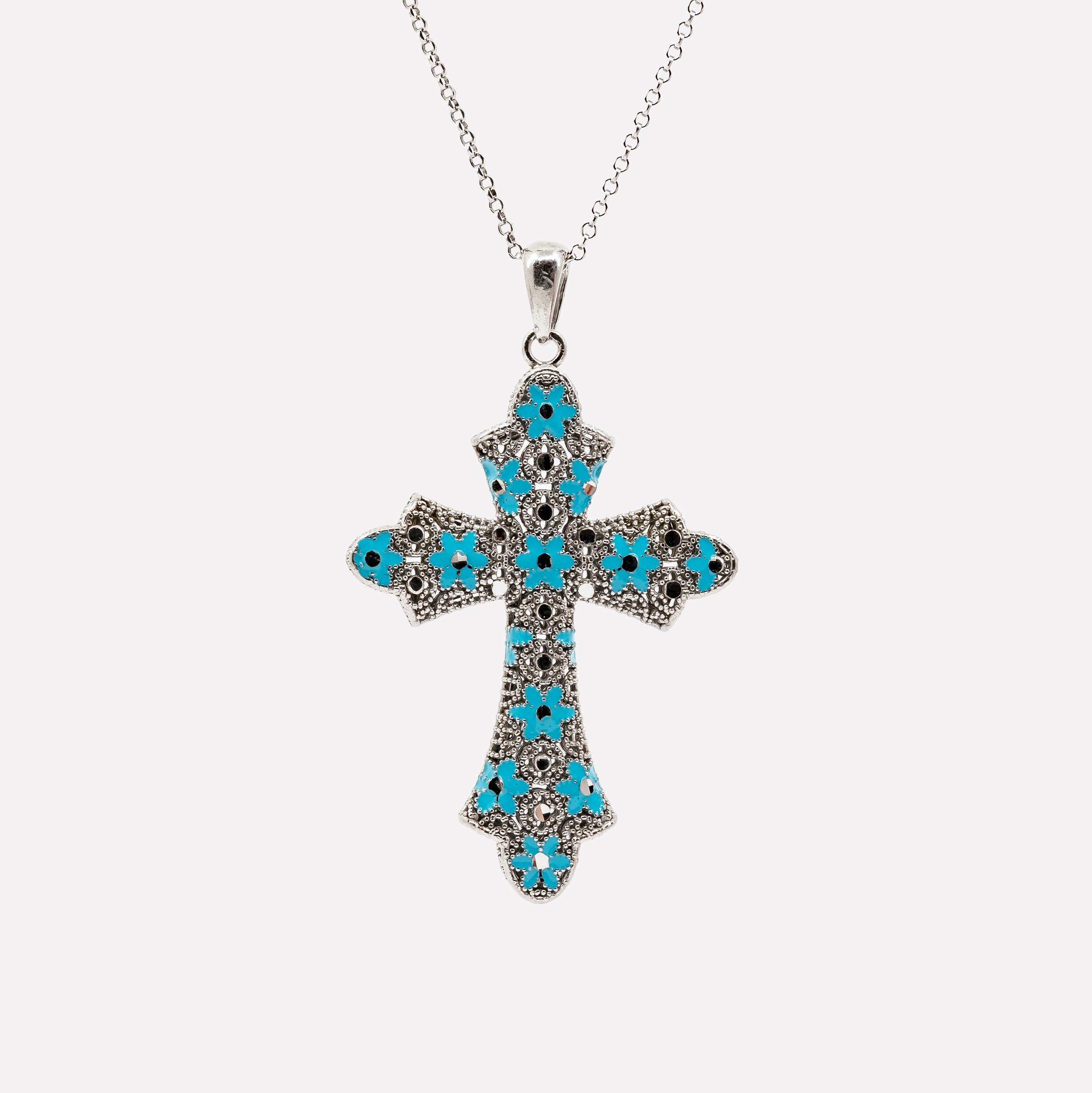 COLLANA CROSS MEDIUM IN ARGENTO MINA MINA