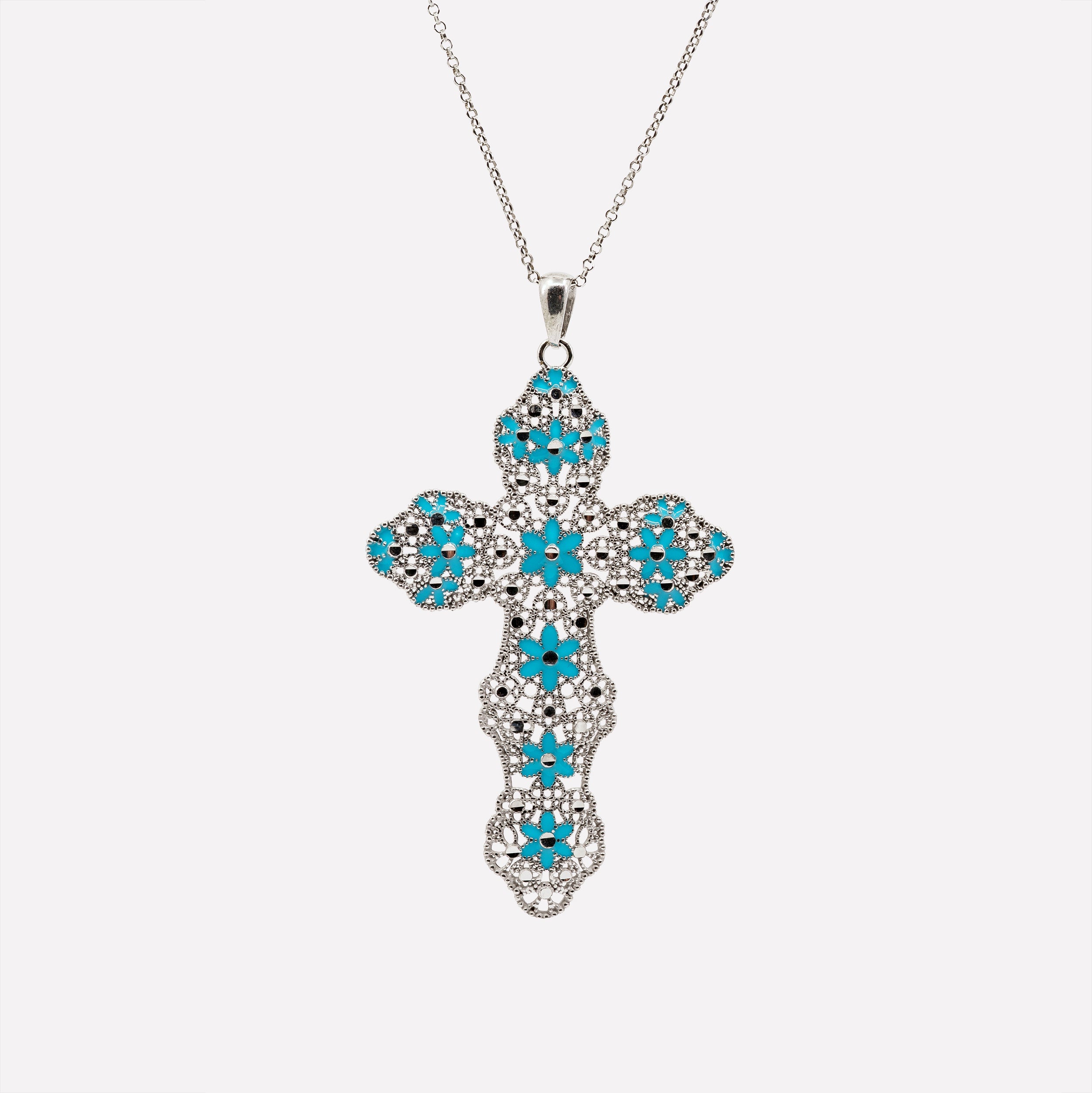 COLLANA CROCE IN ARGENTO 925 – “SACRO GLAM” MINA MINA