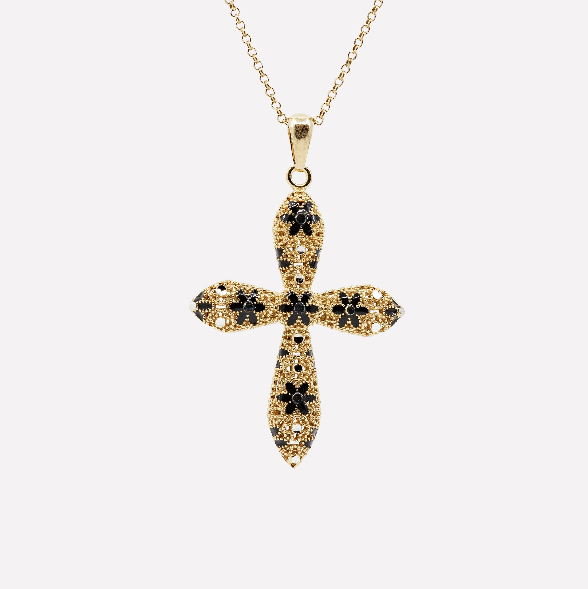 COLLANA ROUNDED CROSS IN ARGENTO MINA MINA